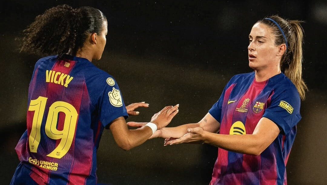 Alexia Putellas y Vicky López durante la final de la Copa de la Reina ante el Atlético de Madrid