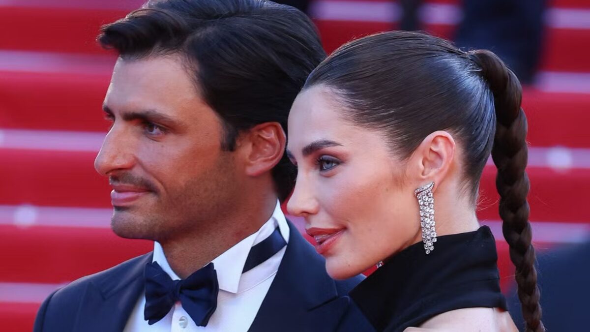 Rebecca Donaldson y Carlos Sainz Jr en el Festival de Cannes.