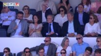 Florentino Pérez en el palco del Alfredo di Stéfano