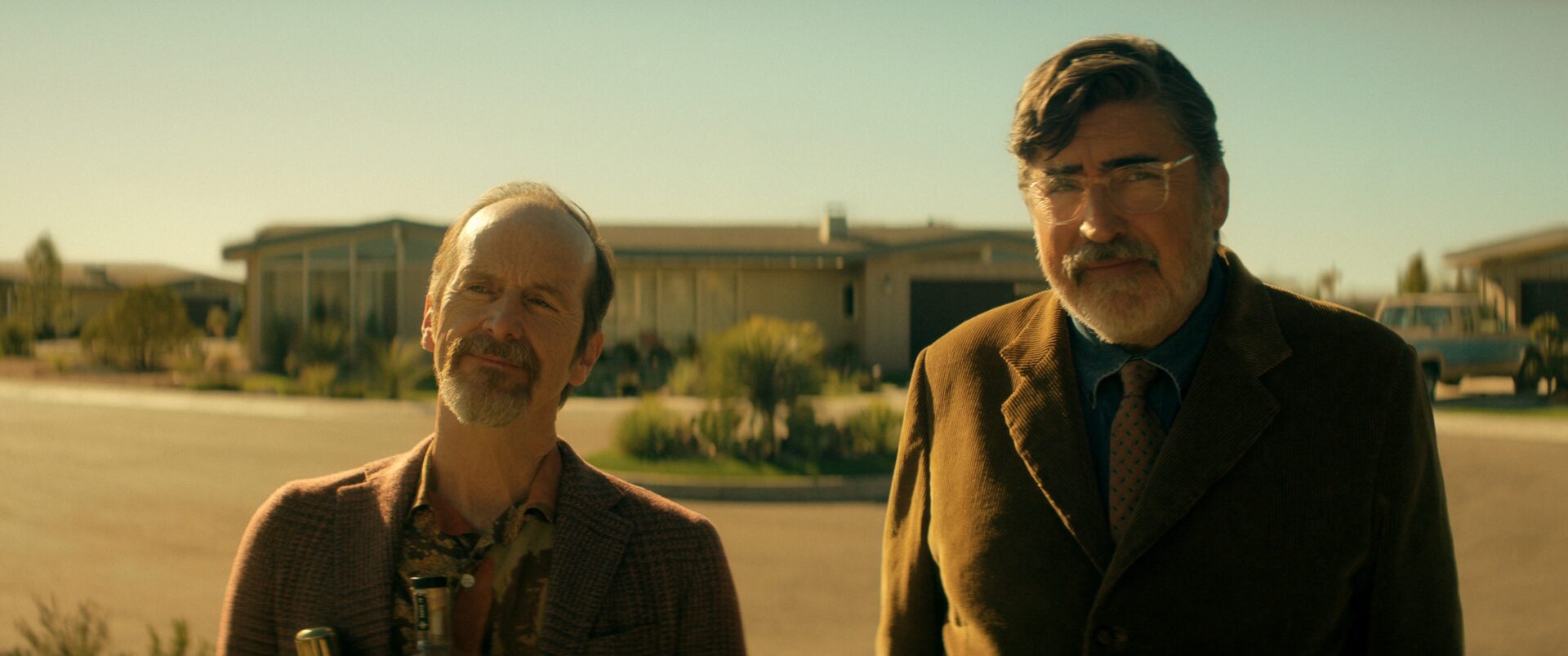 The Boroughs. (L to R) Denis O'Hare as Wally, Alfred Molina as Sam in The Boroughs. Cr. Courtesy of Netflix © 2026