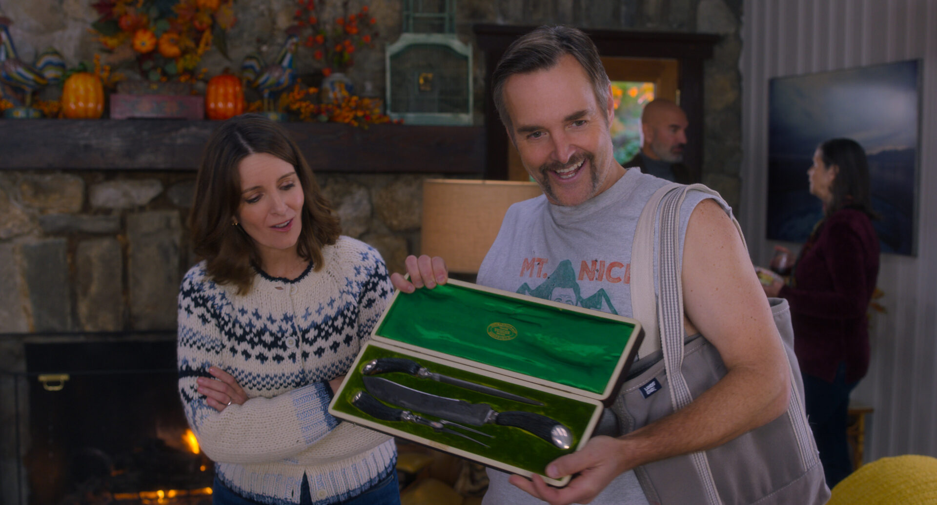 THE FOUR SEASONS, SEASON 2. (L to R) Tina Fey as Kate and Will Forte as Jack in Episode 205 of The Four Seasons, Season 2. Cr. Courtesy of Netflix © 2026