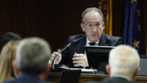 MADRID, 12/05/2026.- El exdirector de la SEPI, responsable del seguimiento de Air Europa y Plus Ultra, José Ángel Partearroyo Martín, durante su comparecencia ante la Comisión de Investigación sobre la gestión del organismo, este martes en el Senado. EFE/Sergio Pérez