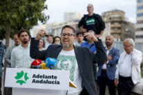 ***CORRECCIÓN CIUDAD INICIO*** Málaga, 30/04/2026.- El candidato de Adelante Andalucía a la presidencia de la Junta de Andalucía, José Ignacio García, durante el acto de inicio de campaña que su formación ha celebrado este jueves en Málaga. EFE/Jorge Zapata.