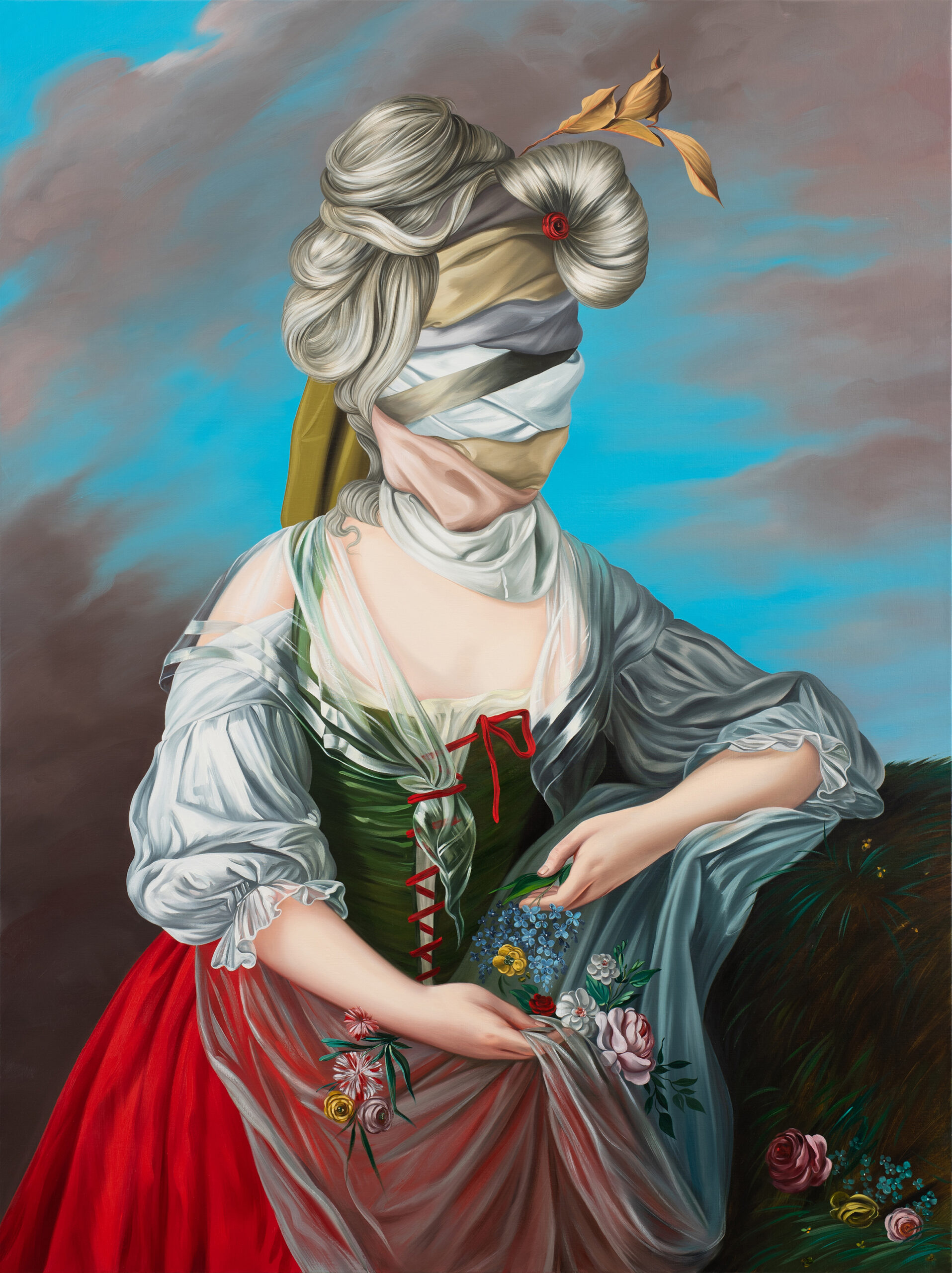 Untitled (after Élisabeth Vigée Le Brun), 2021 Óleo sobre lienzo, 160 x 120 cm. Colección de Glori Cohen. ©