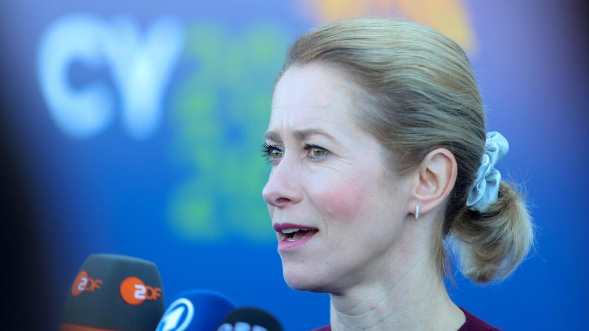 Limassol (Cyprus), 28/05/2026.- Vice-President of the European Commission Kaja Kallas speaks to the media before the Gymnich Meeting of Foreign Affairs Ministers at the port in Limassol, Cyprus, 28 May, 2026. The Foreign Ministers they will discuss current regional issues, including security and defense. (Chipre) EFE/EPA/George Christophorou