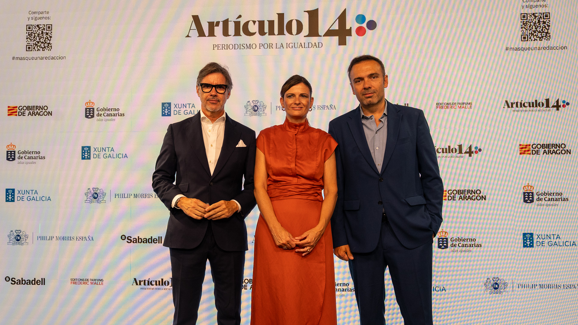 Luis de la Matta, director de comunicación de Alberto Núñez Feijóo junto a Pilar Gómez y José Sánchez Arce