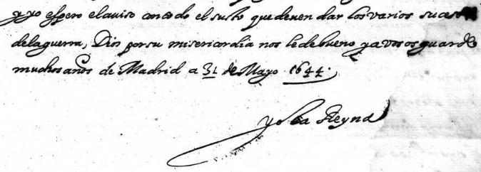 Documento del Archivo General de Simancas con la firma original de Isabel de Borbón y Médici