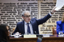 MADRID, 02/03/2026.- El expresidente del Gobierno José Luis Rodríguez Zapatero comparece este lunes en la comisión de investigación del caso Koldo en el Senado, citado por el PP, para dar explicaciones sobre el rescate financiero público a la aerolínea Plus Ultra. EFE/ Chema Moya