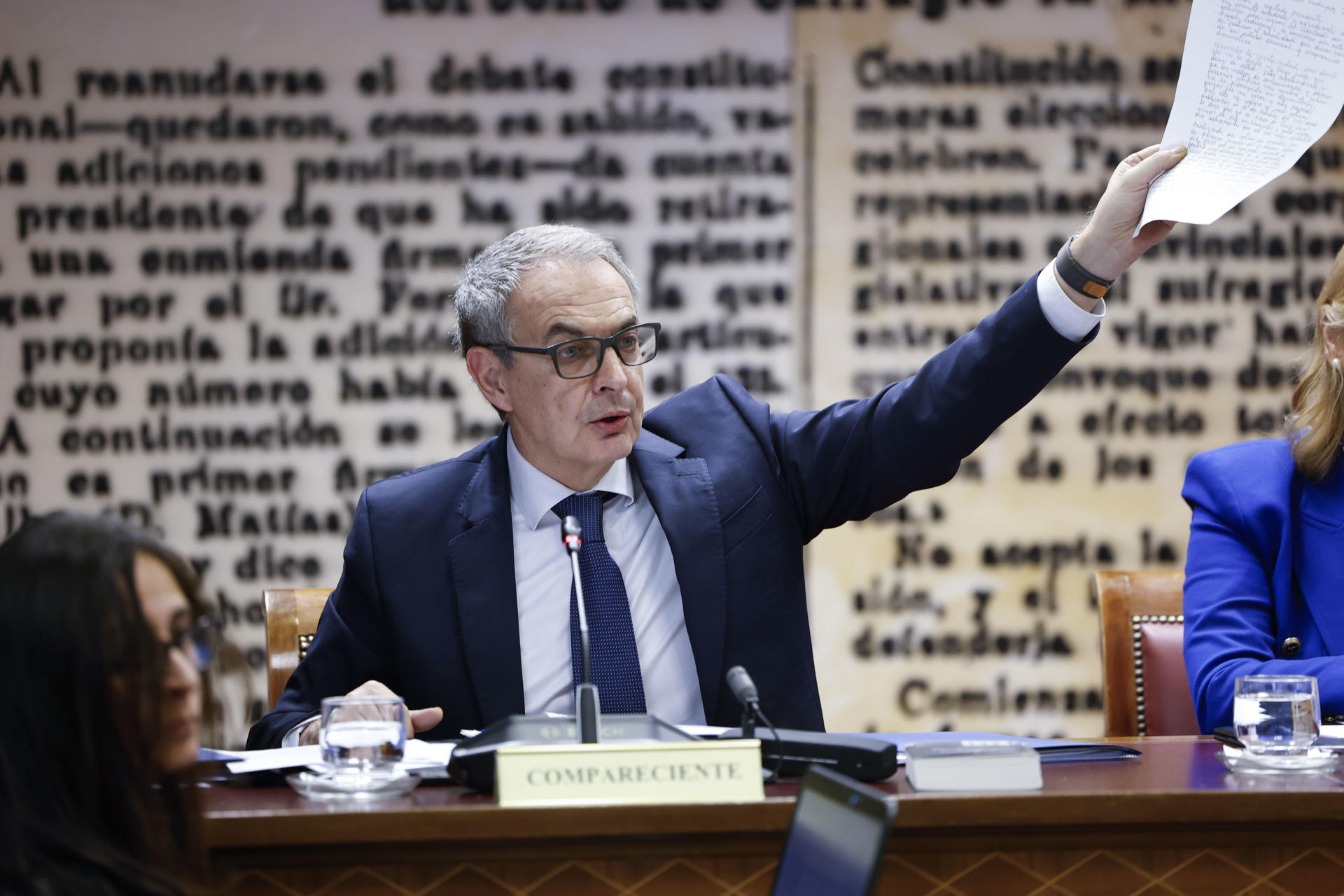MADRID, 02/03/2026.- El expresidente del Gobierno José Luis Rodríguez Zapatero comparece este lunes en la comisión de investigación del caso Koldo en el Senado, citado por el PP, para dar explicaciones sobre el rescate financiero público a la aerolínea Plus Ultra. EFE/ Chema Moya