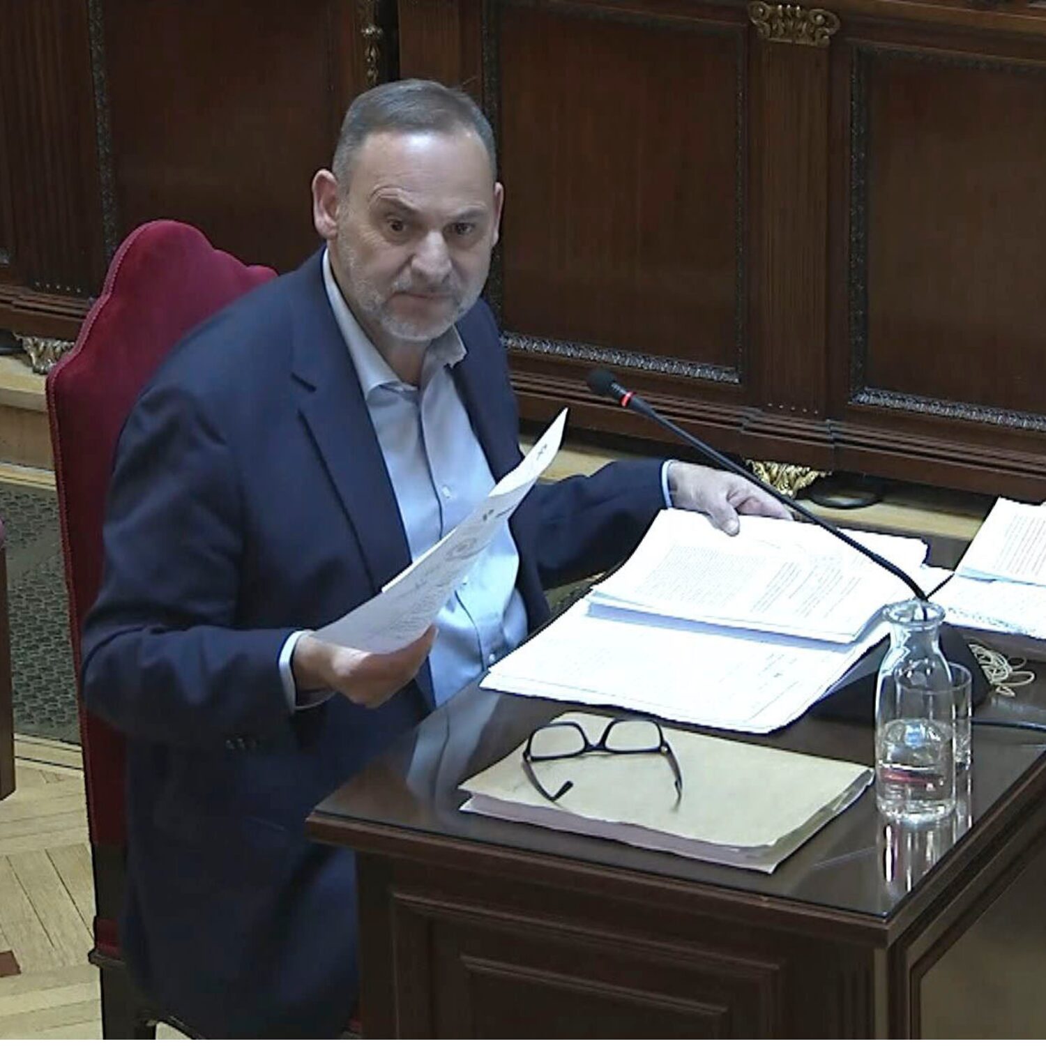 El exministro José Luis Ábalos durante su declaración