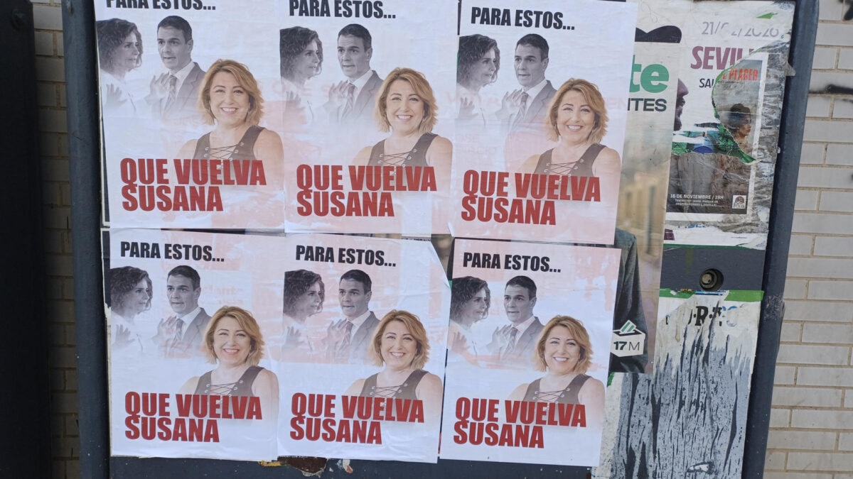 GRANADA, 14/05/2026.- El PSOE de Andalucía ha acusado al PP de "juego sucio" y ha atribuido al PP la autoría de unos carteles en los que se pide la vuelta de la expresidenta de la Junta y ex secretaria general de los socialistas andaluces, Susana Díaz, al liderazgo del partido. EFE/ Juan García Chicano