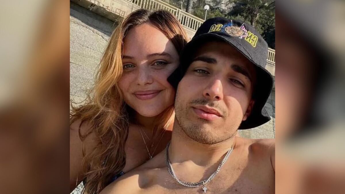 Giorgia Sommacal con su prometido Federico Colombo.