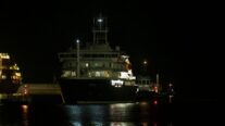 El crucero neerlandés MV Hondius en el Puerto de Granadilla, en Tenerife.