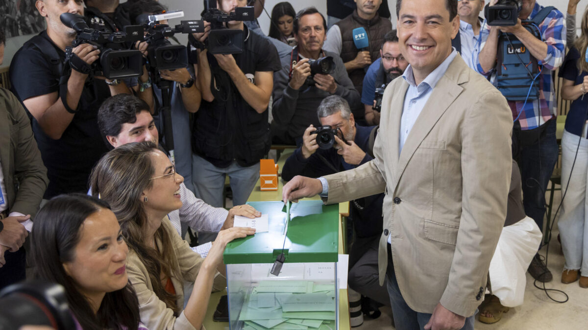 El candidato a la presidencia de la Junta de Andalucía, Juanma Moreno