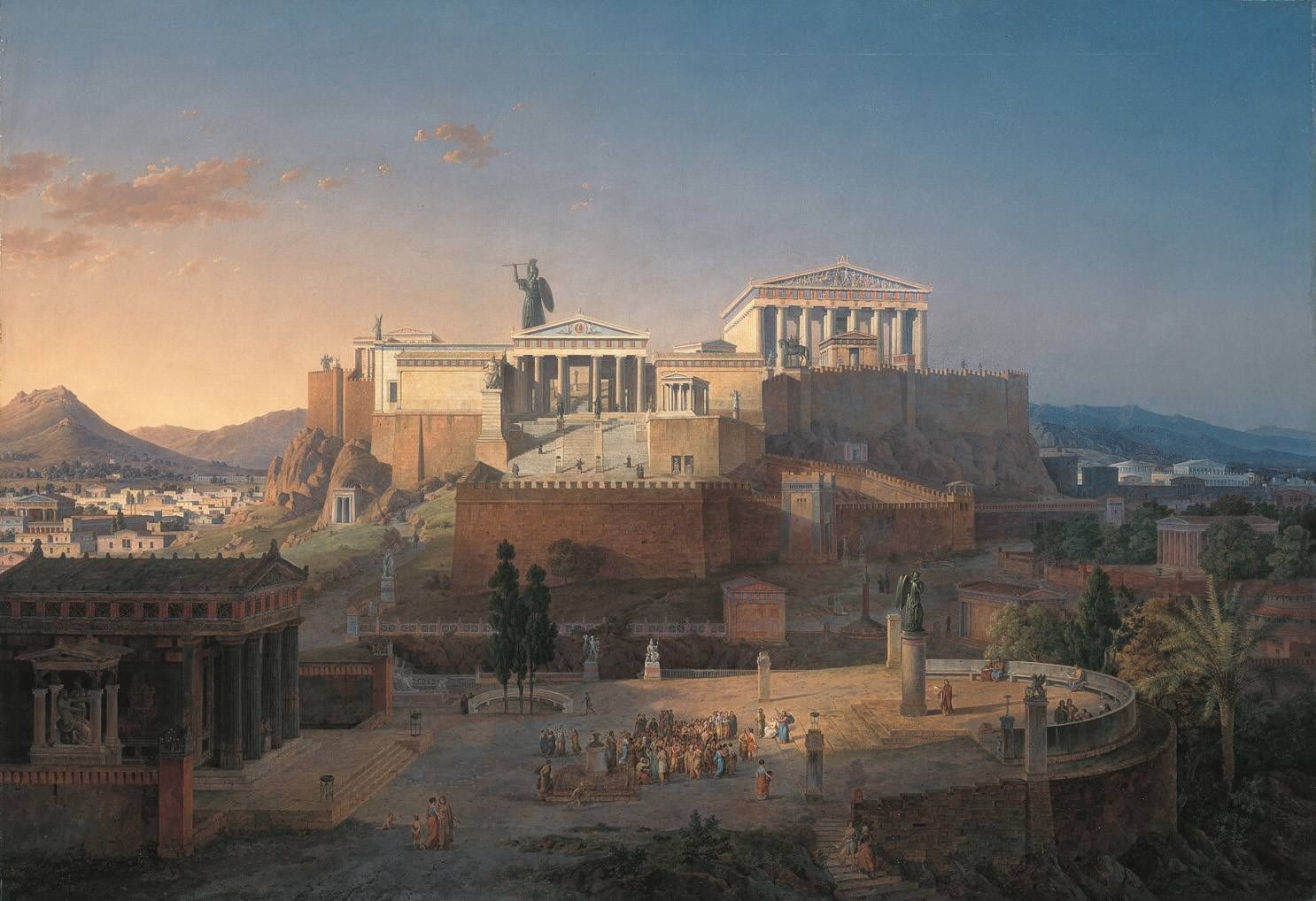 Leo von Klenze, Vista ideal de la Acrópolis y el Areópago de Atenas, 1846. Neue Pinakothek, Múnich