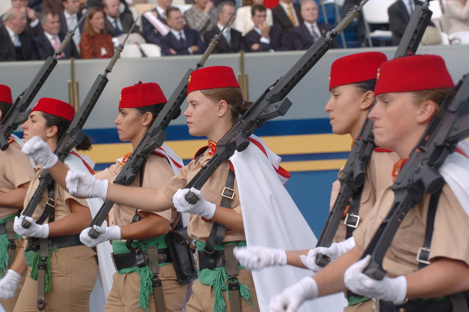 Soldados pertenecientes, a la Unidad de Regulares, del Ejército español