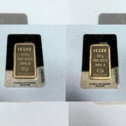 Lingotes de oro hallados en el domicilio del prestamista holandés Simon Verhoeven.