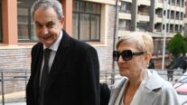 José Luis Rodríguez Zapatero, acompañado de su esposa Sonsoles Espinosa, a su llegada a la universidad de León para ser investido Doctor Honoris Causa.