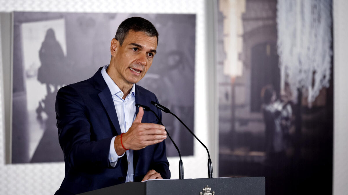 MADRID, 23/06/2026.- El presidente del Gobierno, Pedro Sánchez, interviene en un encuentro sobre políticas de apoyo a la discapacidad y la dependencia, en el Instituto de Mayores y Servicios Sociales (IMSERSO) de Madrid. EFE/ Daniel Gonzalez