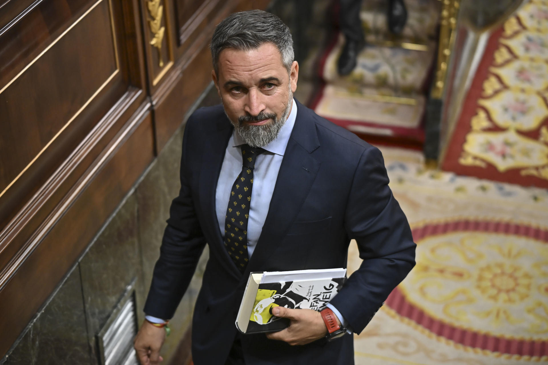 MADRID, 23/06/2026.- El presidente de VOX Santiago Abascal durante el pleno que este martes se celebra en el Congreso. EFE/ Fernando Villar