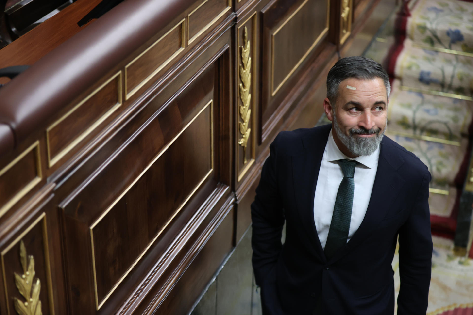 MADRID, 26/05/2026.- El presidente de Vox, Santiago Abascal, asiste al pleno del Congreso de los Diputados celebrado este martes en Madrid. EFE/Víctor Lerena