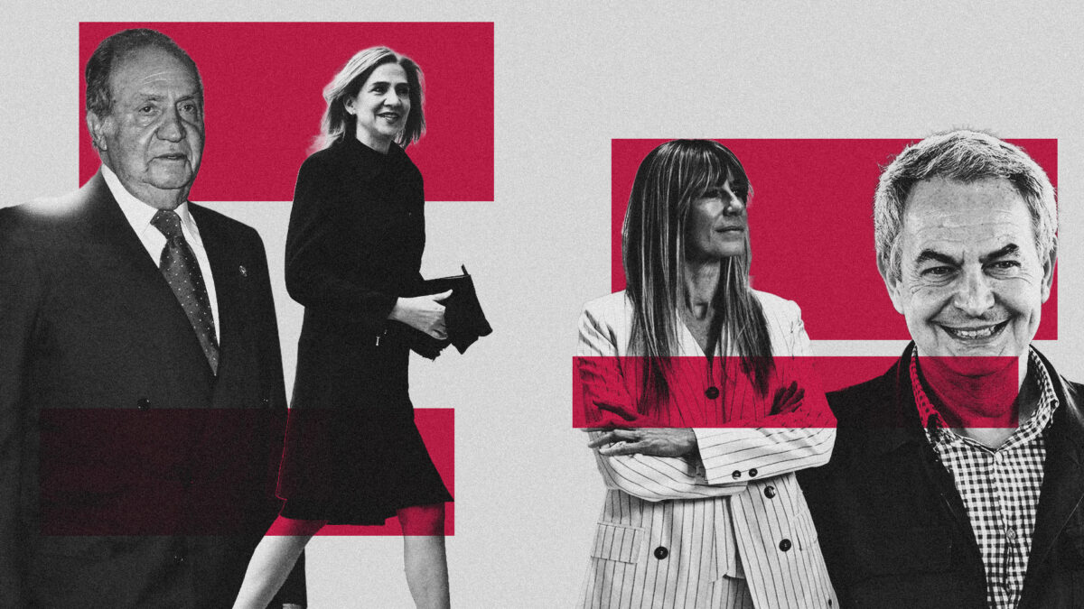El Rey Juan Carlos, la Infanta Cristina, Begoña Gómez y el presidente Sánchez
