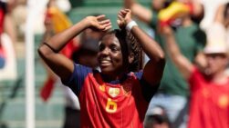 Edna Imade durante la goleada de España a Ucrania en el Arcángel de Córdoba.