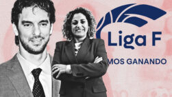 Beatriz Álvarez, presidenta de la Liga F y Pau Gasol