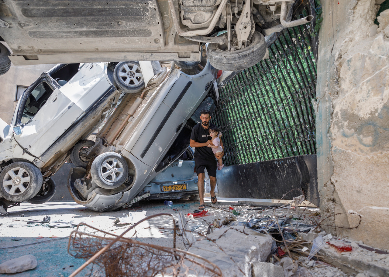 Destruction of Palestinian Property in Jenin by Israeli Bulldozers, August 2024, colour digital print