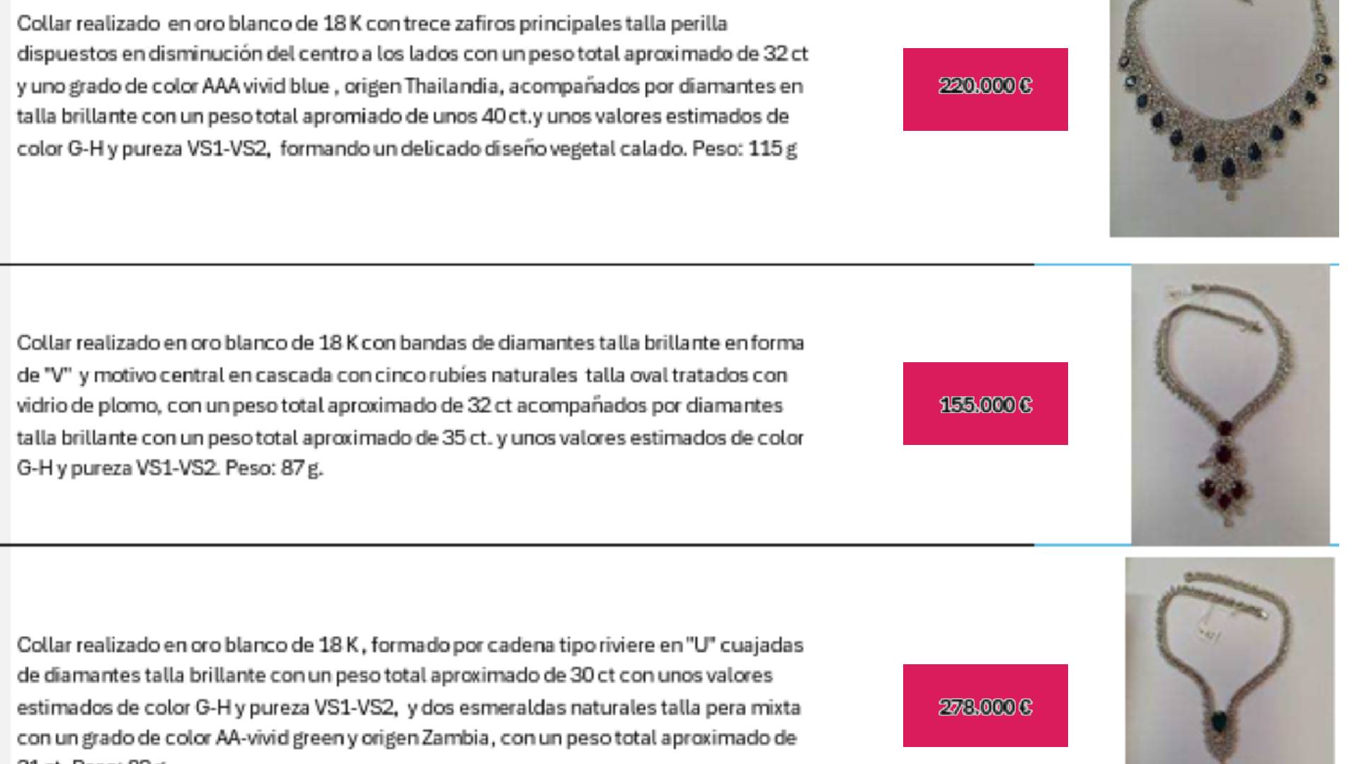 La estimación del valor de las joyas de Zapatero