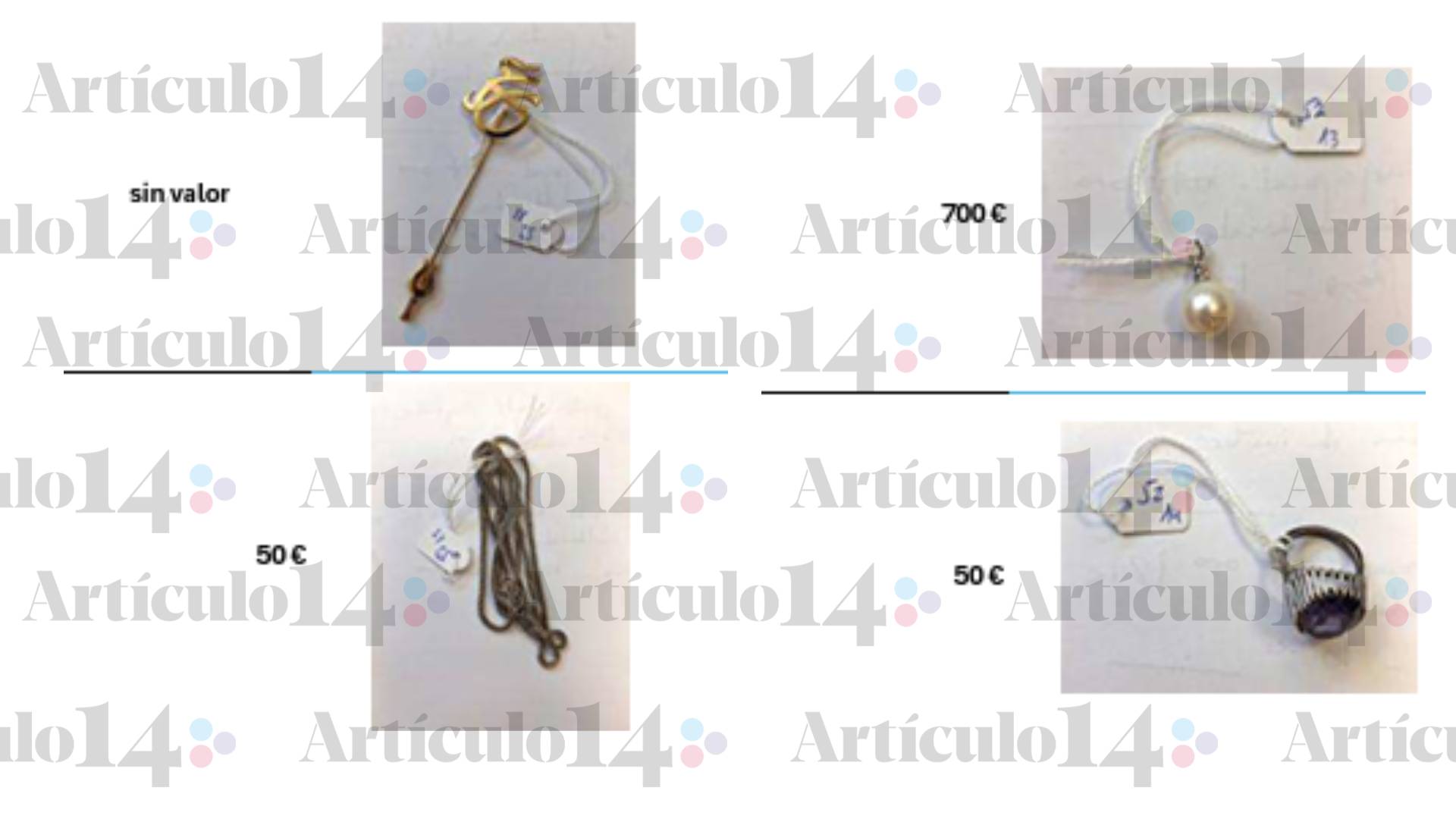 Las joyas halladas en la caja fuerte de Zapatero