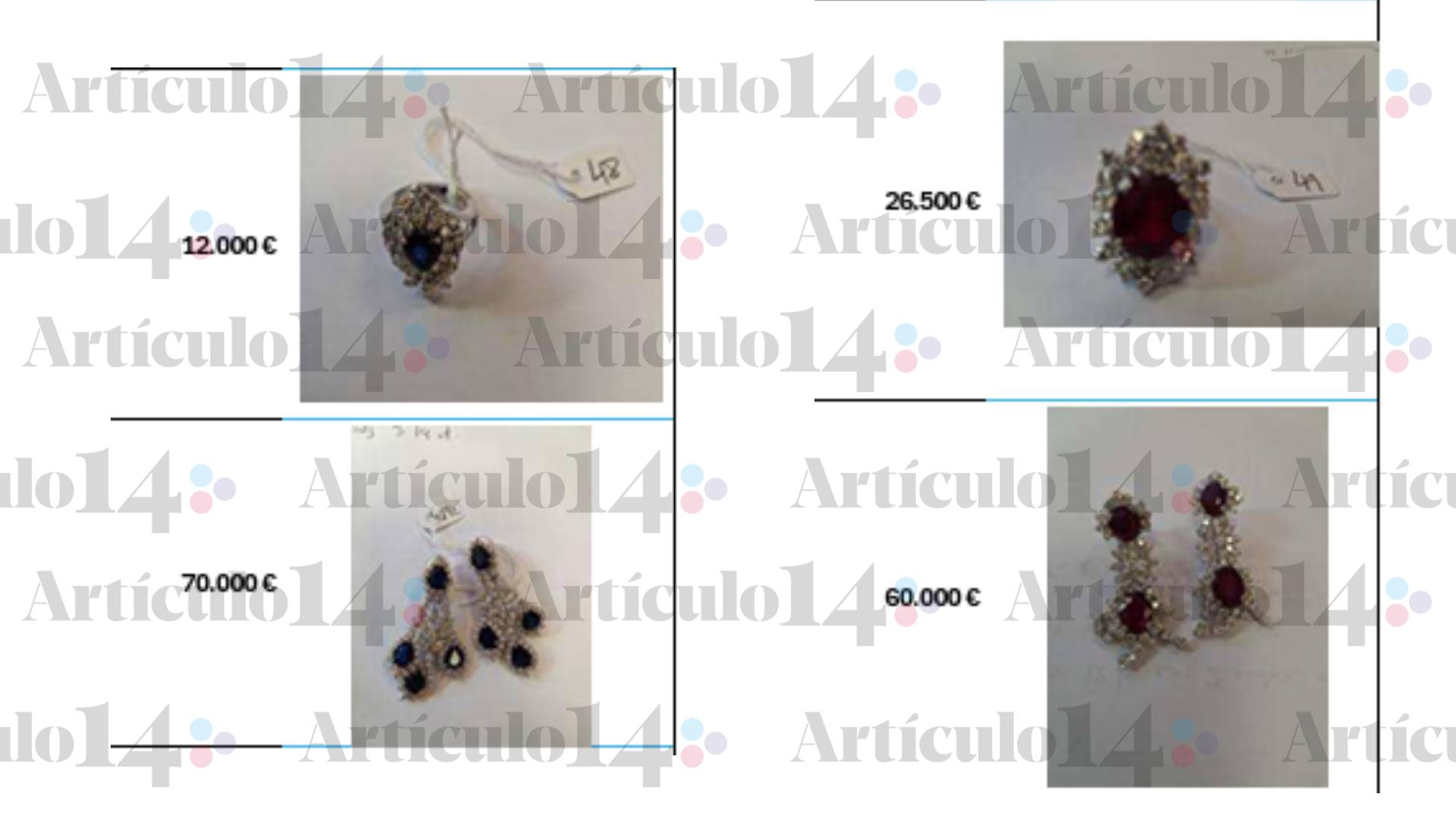 Las joyas halladas en la caja fuerte de Zapatero