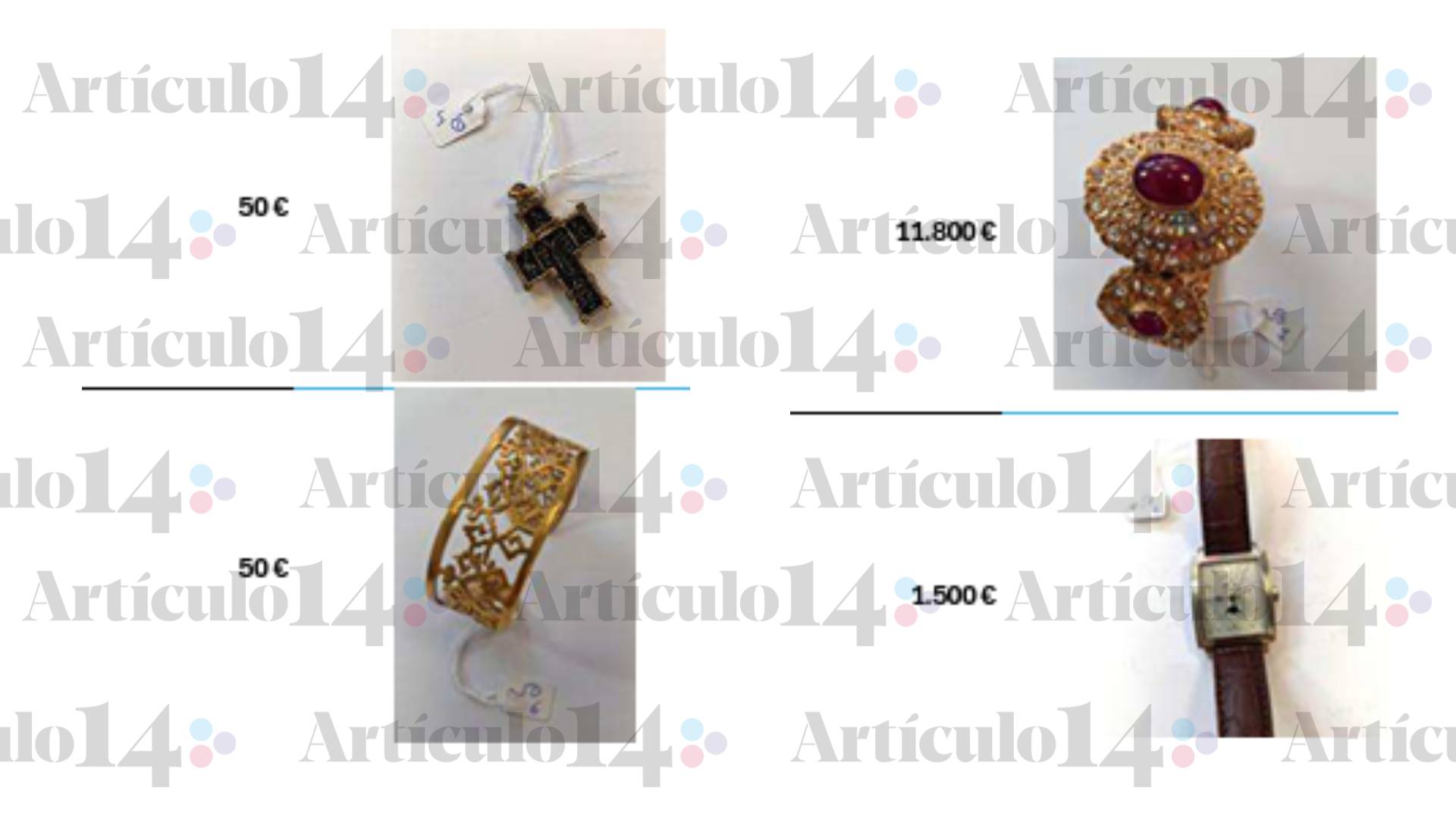 Las joyas halladas en la caja fuerte de Zapatero