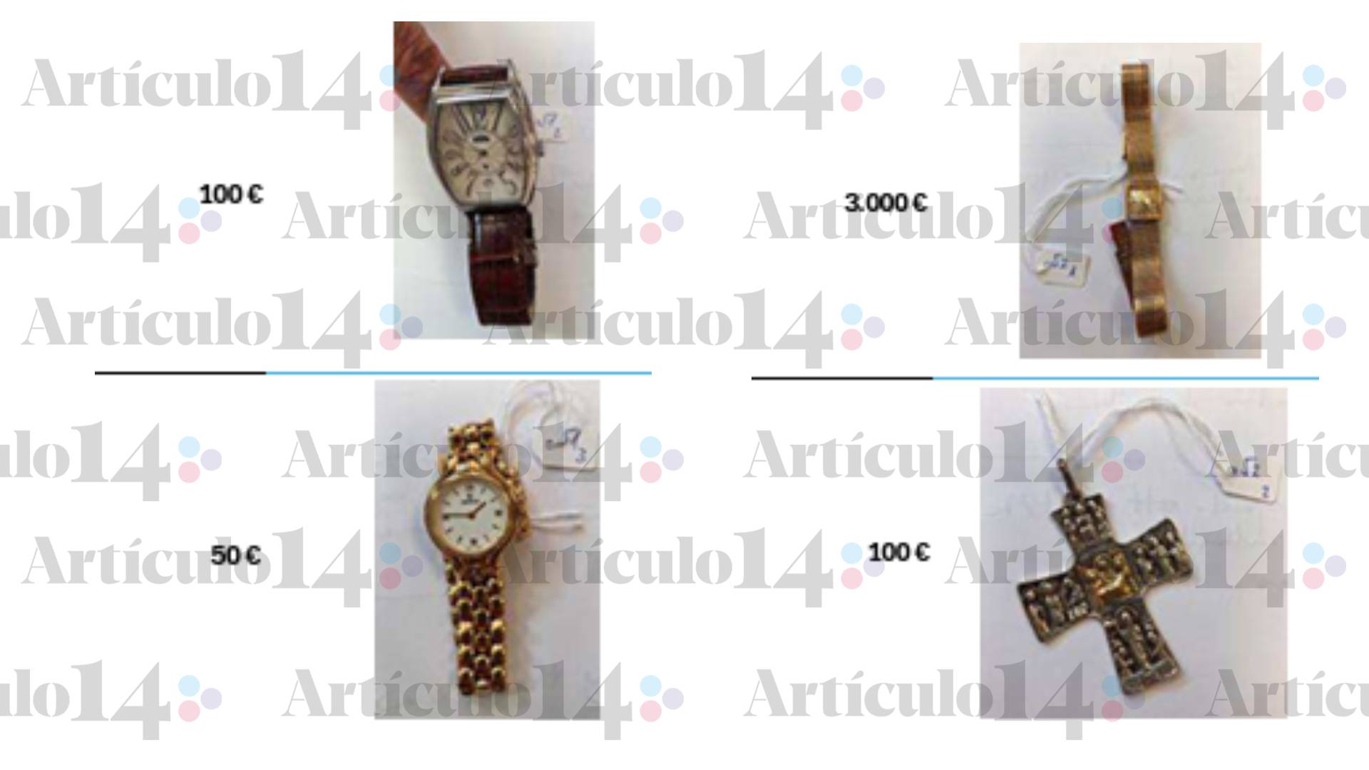 Las joyas halladas en la caja fuerte de Zapatero