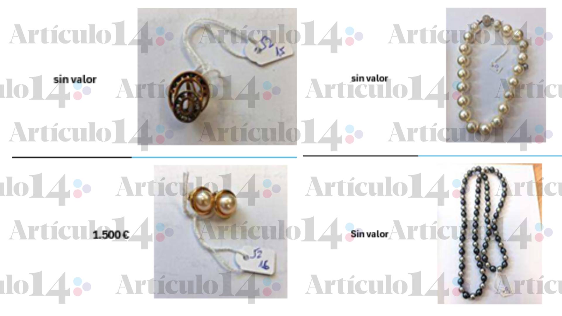 Las joyas halladas en la caja fuerte de Zapatero