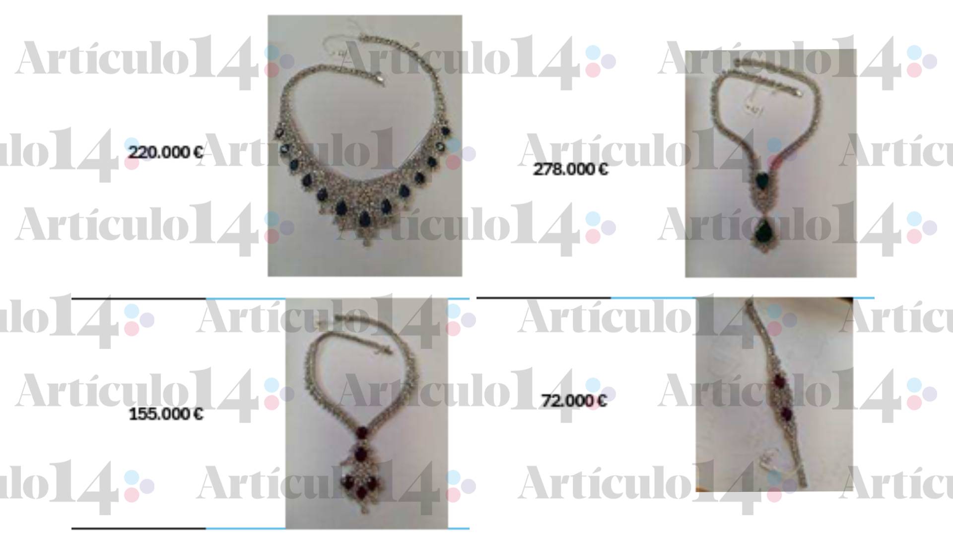 Las joyas halladas en la caja fuerte de Zapatero