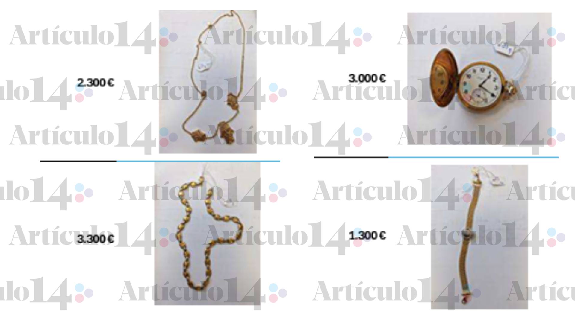 Las joyas halladas en la caja fuerte de Zapatero