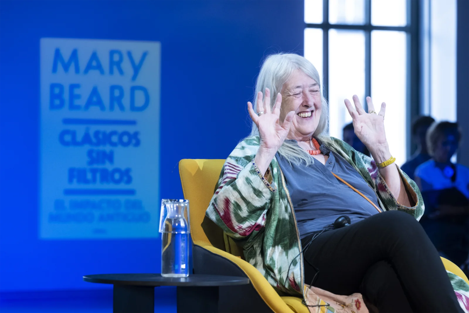 Mary Beard, durante la presentación de 'Clásicos sin filtros' en el Espacio Telefónica de Madrid