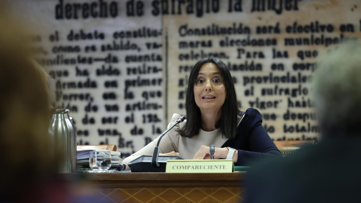 MADRID, 16/06/2026.- La directora general de la Guardia Civil, Mercedes González, comparece, a petición del PP, ante la comisión de Interior, este martes en el Senado. González ha asegurado este martes que "jamás, nunca" ha participado "en ninguna trama o conspiración contra la Unidad Central Operativa (UCO)" ni contra su unidad contra la delincuencia económica ni contra ningún agente del cuerpo, "ni por influencia de la señora Leire Díez ni por nadie". EFE/ Kiko Huesca