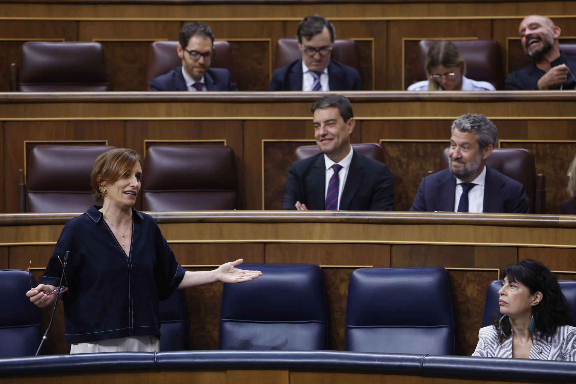 MADRID, 17/06/2026.- La ministra de Sanidad, Mónica García, durante su intervención en la sesión de control al Ejecutivo de este miércoles en el Congreso. EFE/ Javier Lizon