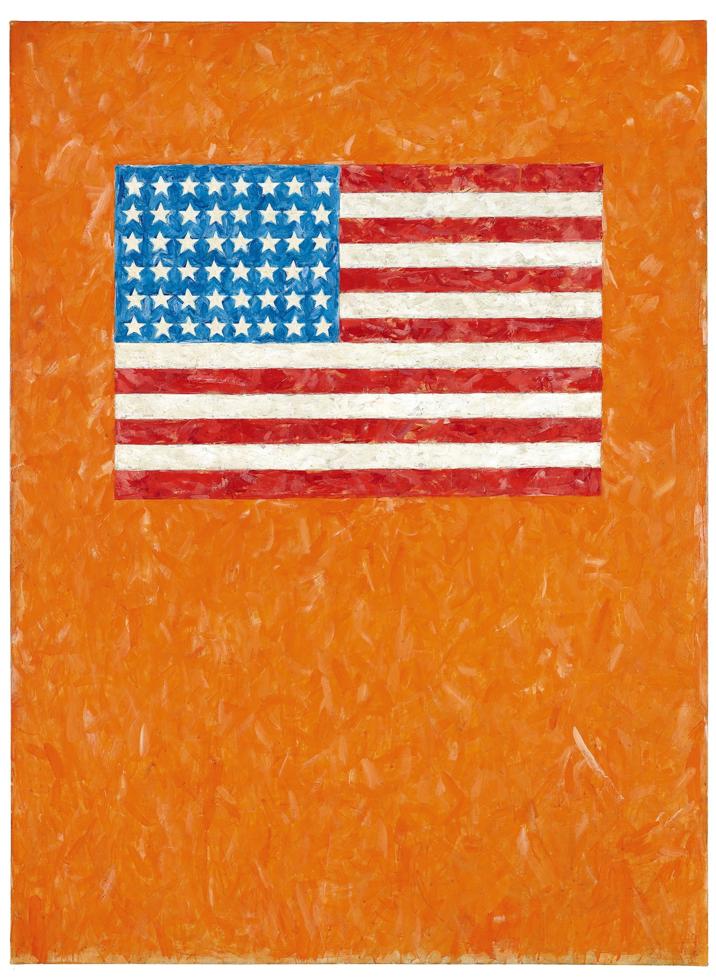 'Bandera sobre campo naranja' (Flag on Orange Field), 1957.