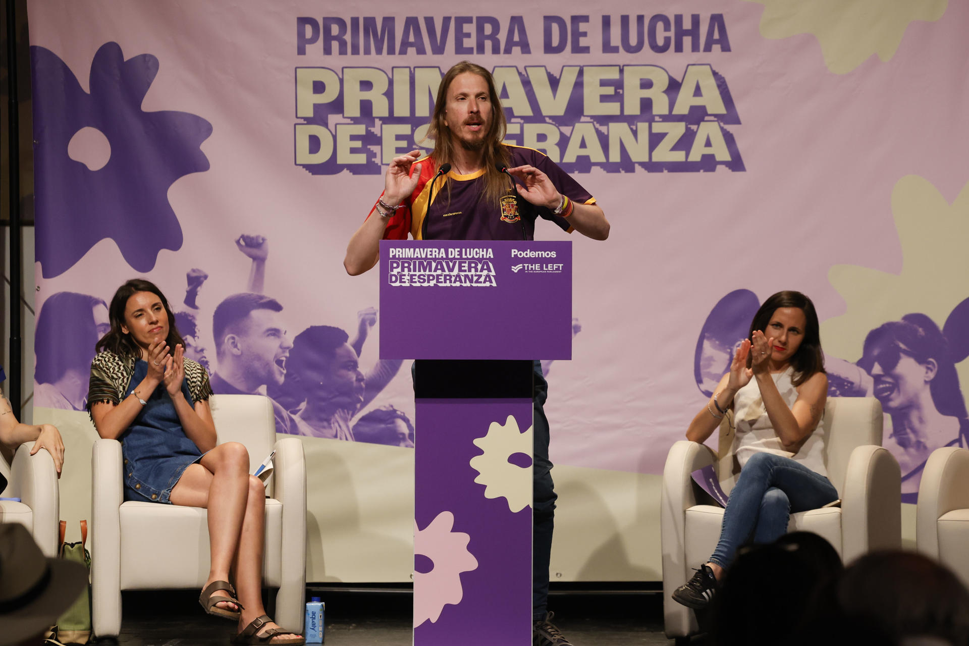 MADRID, 13/06/2026.- El portavoz de Podemos Pablo Fernández participa en un acto organizado por su partido con el lema 'Primavera de lucha, primavera de esperanza', este sábado, en el Círculo de Bellas Artes. EFE/ Zipi Aragón