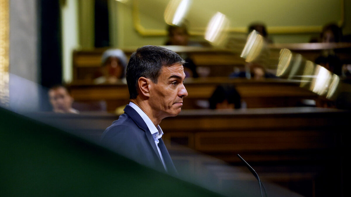 MADRID, 24/06/2026.- El presidente del Gobierno, Pedro Sánchez interviene en la sesión de control al Gobierno en el Congreso de los Diputados celebrada este miércoles. EFE/J.J.Guillén