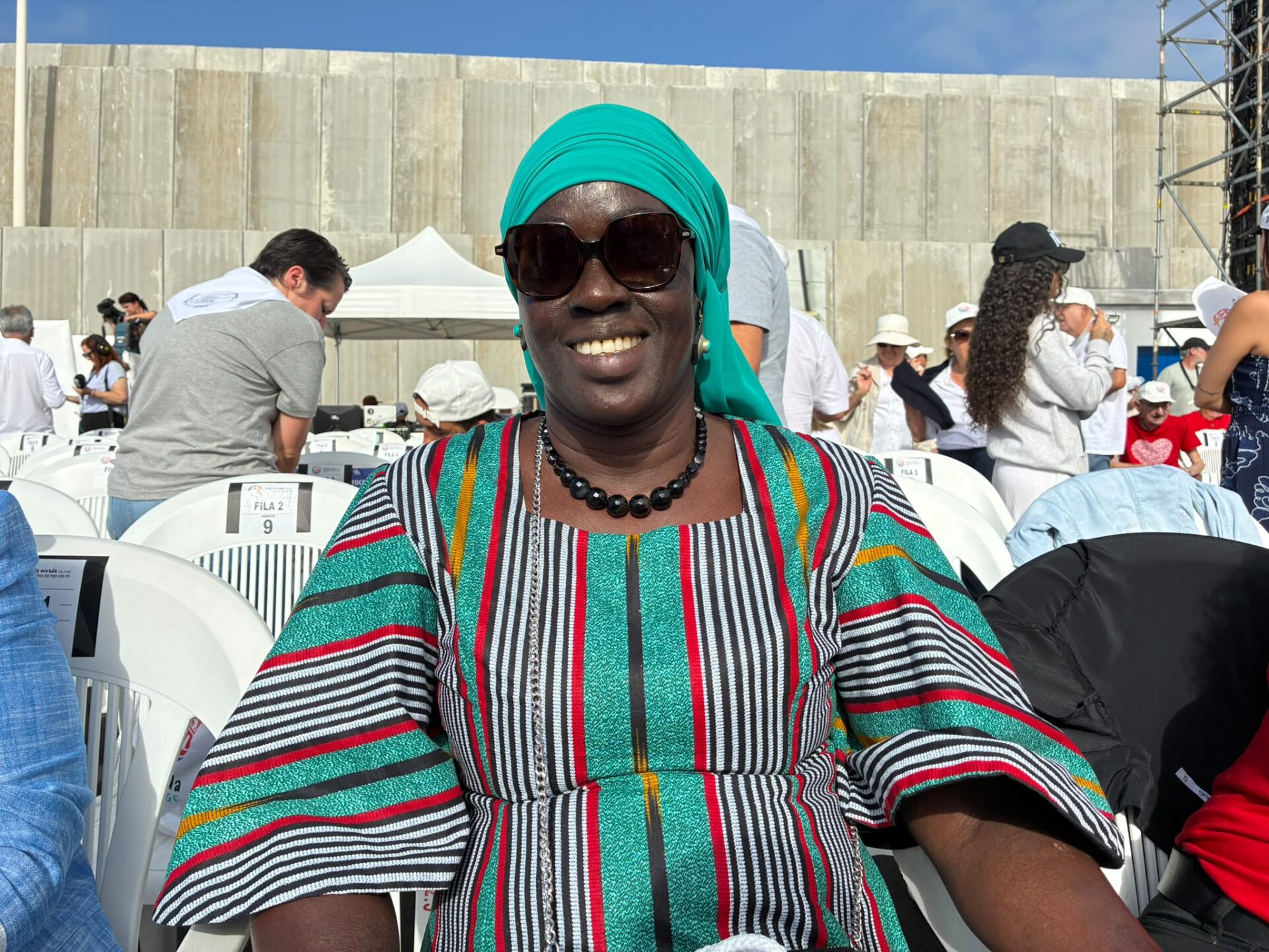 Soda Niasse, de Senegal, también migrante, prestó su voz a una mujer nigeriana víctima de trata