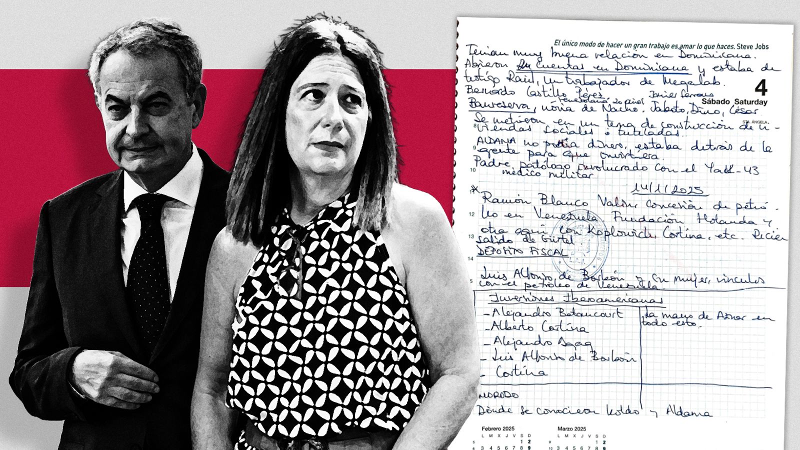 La agenda de Leire sitúa el origen de los negocios en Venezuela en el Gobierno de Zapatero
