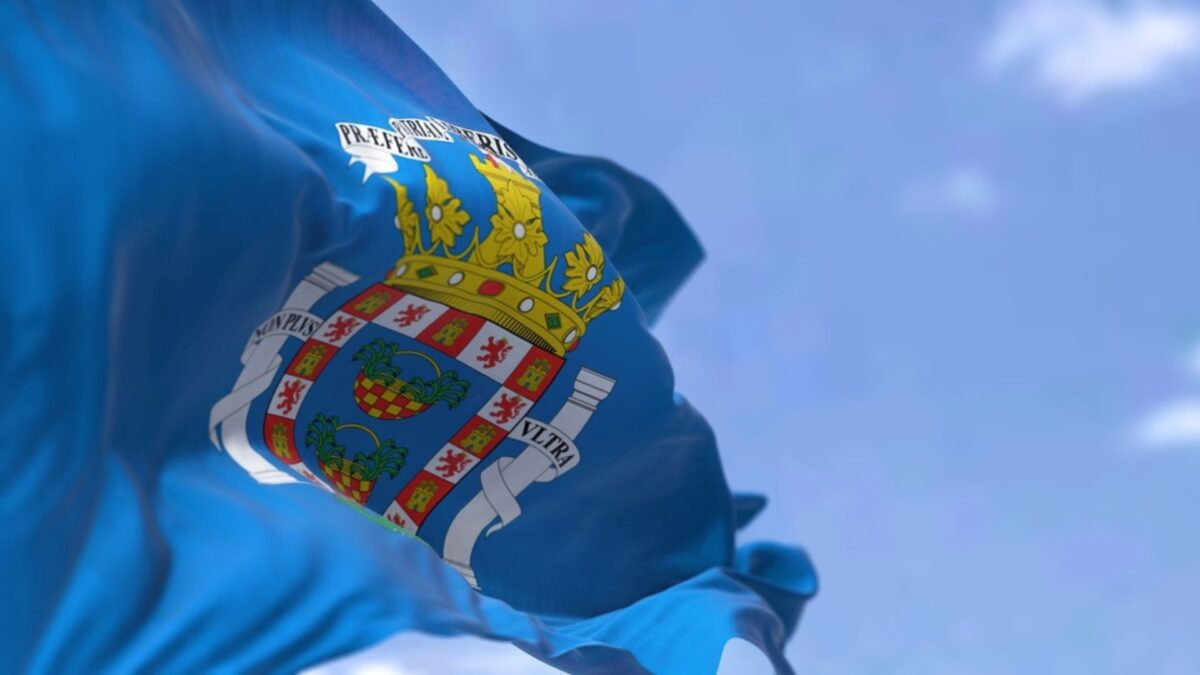 La bandera de Melilla.