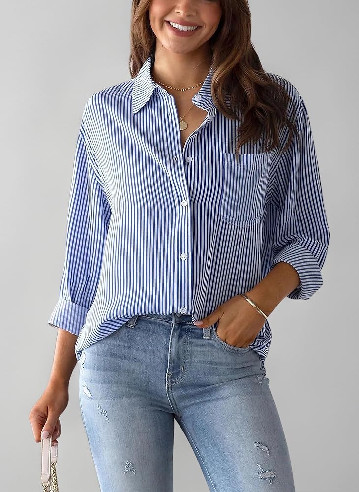 Camisa de rayas de mujer - Rebajas de verano 2026 Camisa de rayas de mujer - Rebajas de verano 2026