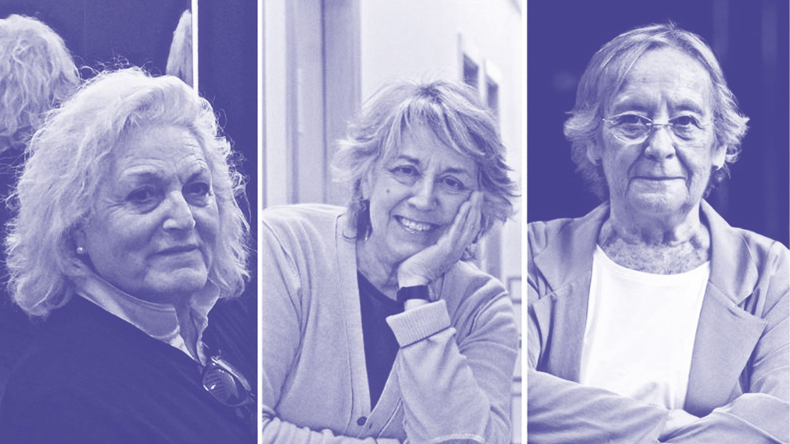 Collage elaborado por Efeminista. Pilar Almansa (izq.), Rosamaría Alberdi y Núria Cuxart (dcha.). Fotografías cedidas por Núria Cuxart
