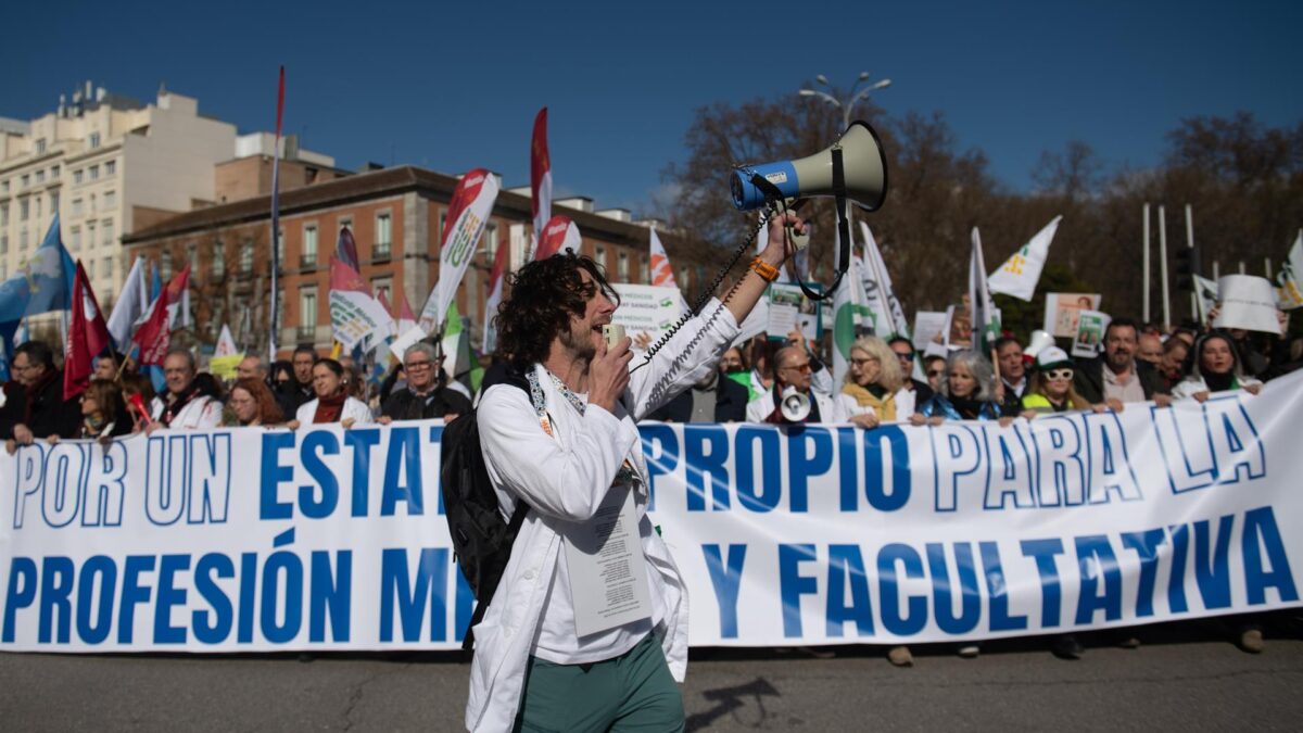 Imagen de archivo de una manifestación de los médicos contra el Estatuto Marco.