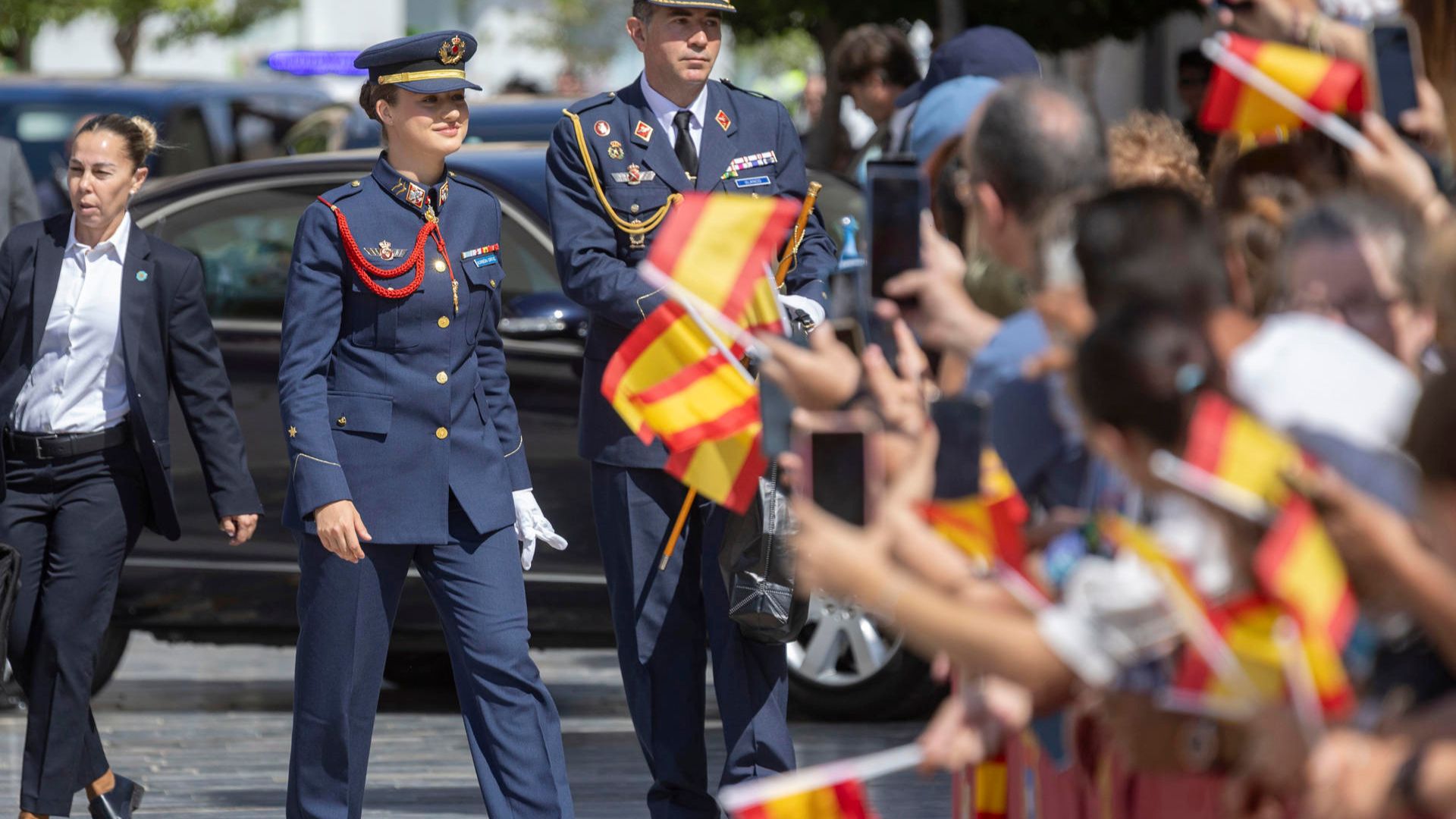 La Princesa Leonor de Borbón, a su llegada al Ayuntamiento de San Javier